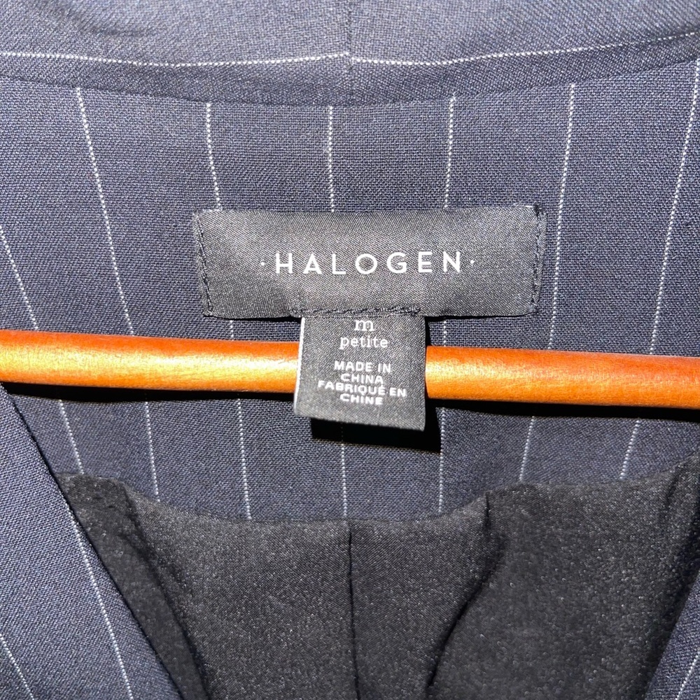 Halogen Black Pinstripe Blazer with Black Lining - Picture 3 of 4